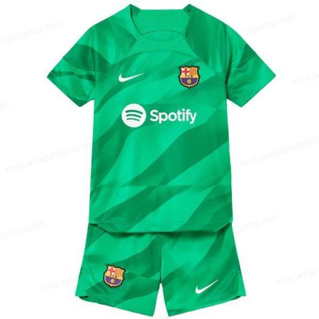 Jalkapallopaita Barcelona Goalkeeper Lapsille jalkapallo pakkaus 23/24 – Vihreä